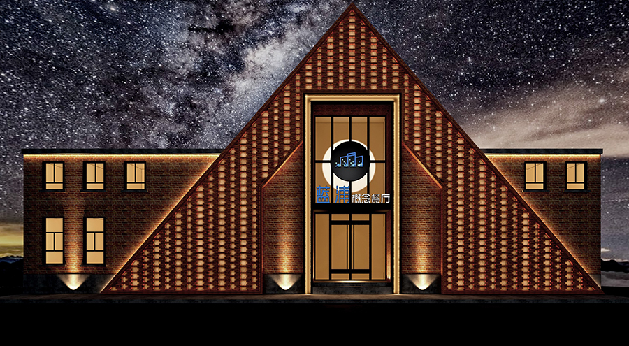 高檔餐廳門(mén)頭裝修設(shè)計(jì)概念圖