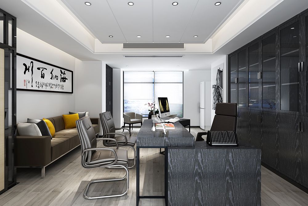 現(xiàn)代風老總辦公室裝修設(shè)計效果圖