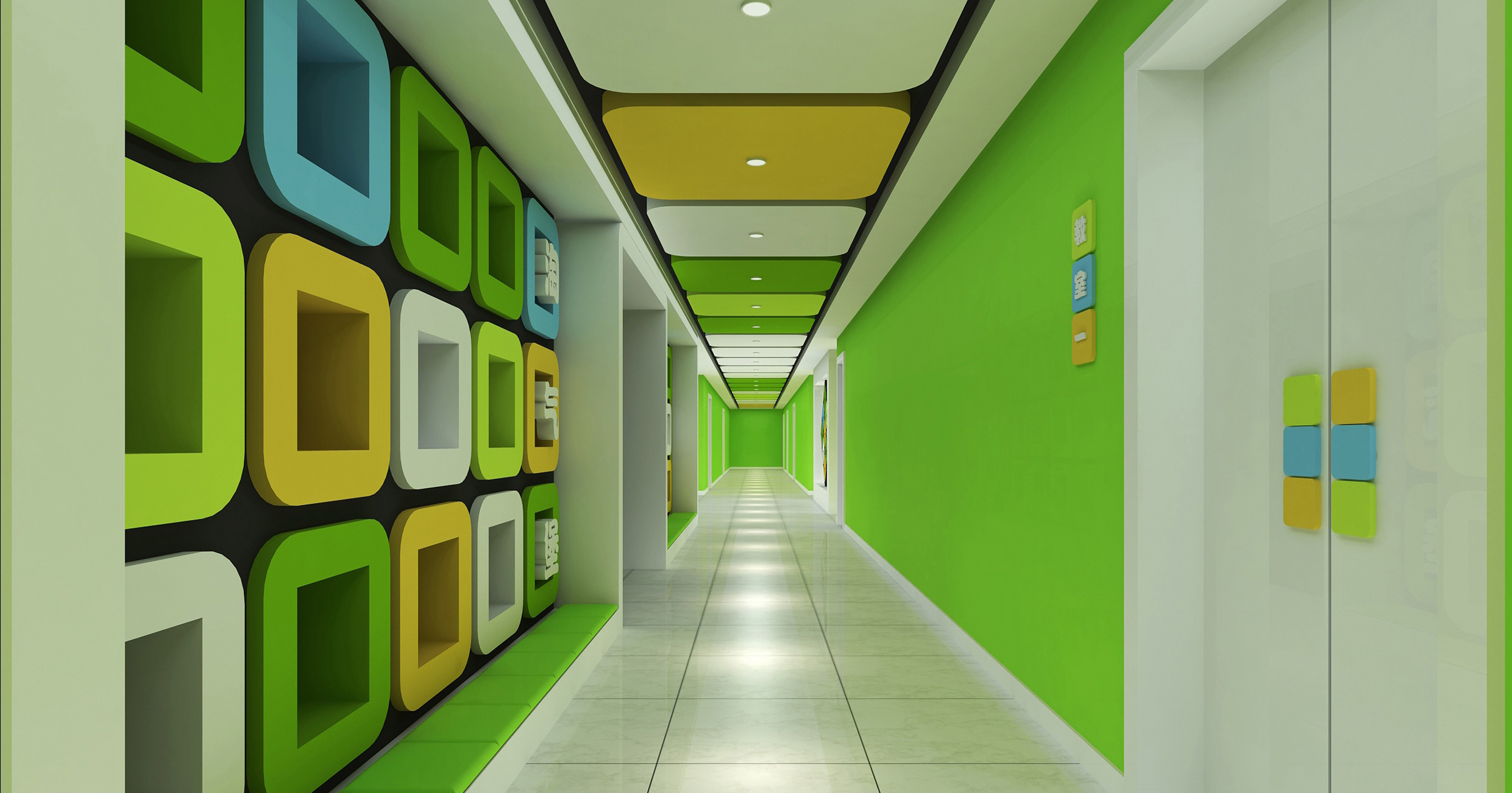 「早教機構(gòu)裝修效果圖」早教中心裝修設(shè)計效果圖