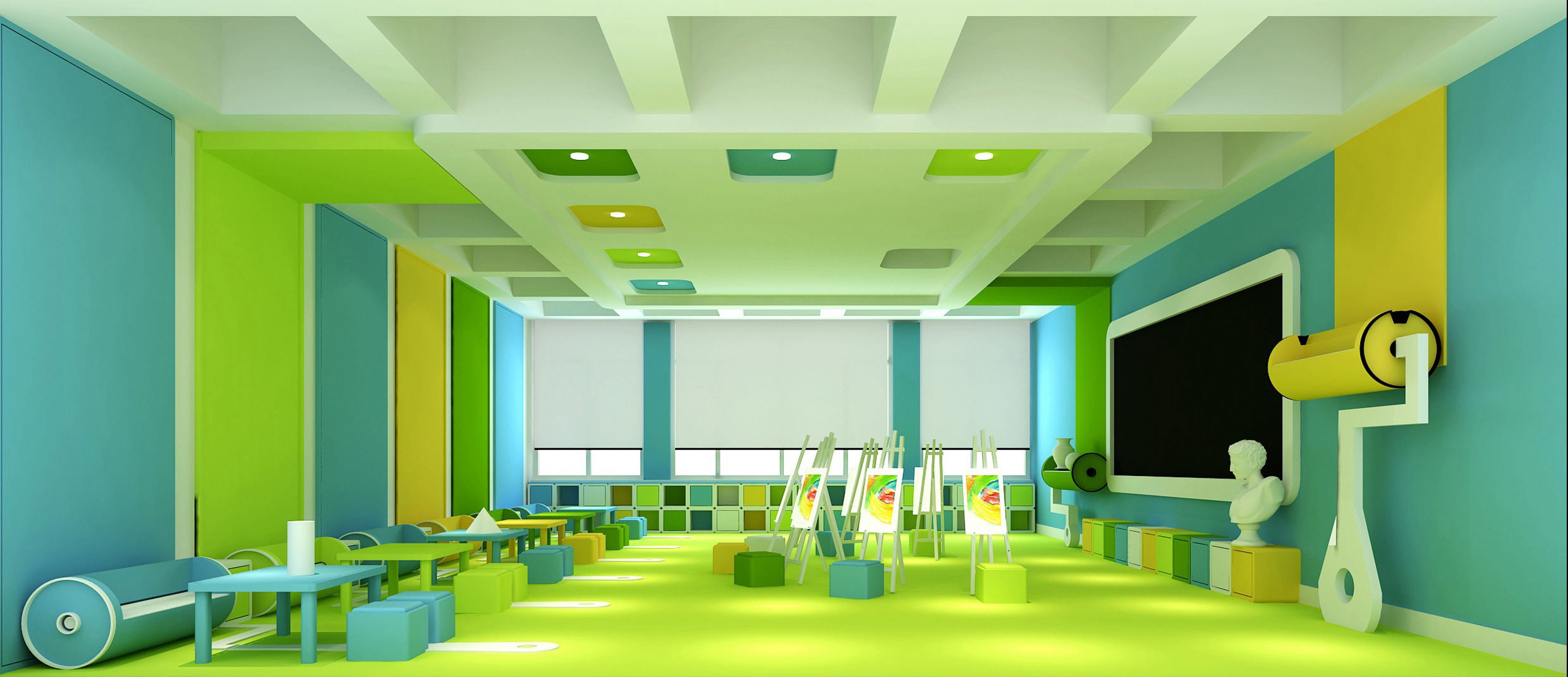 「早教機構(gòu)裝修效果圖」早教中心裝修設(shè)計效果圖