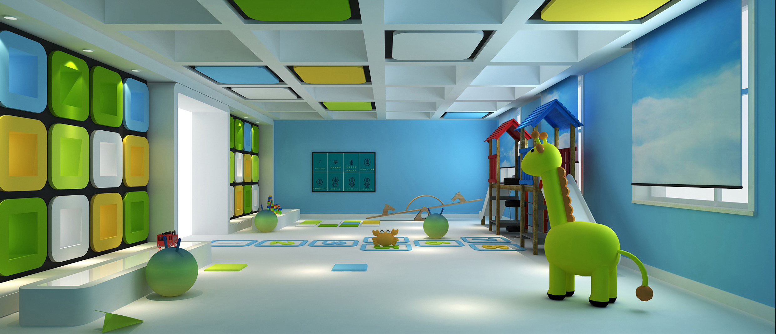 「早教機構(gòu)裝修效果圖」早教中心裝修設(shè)計效果圖